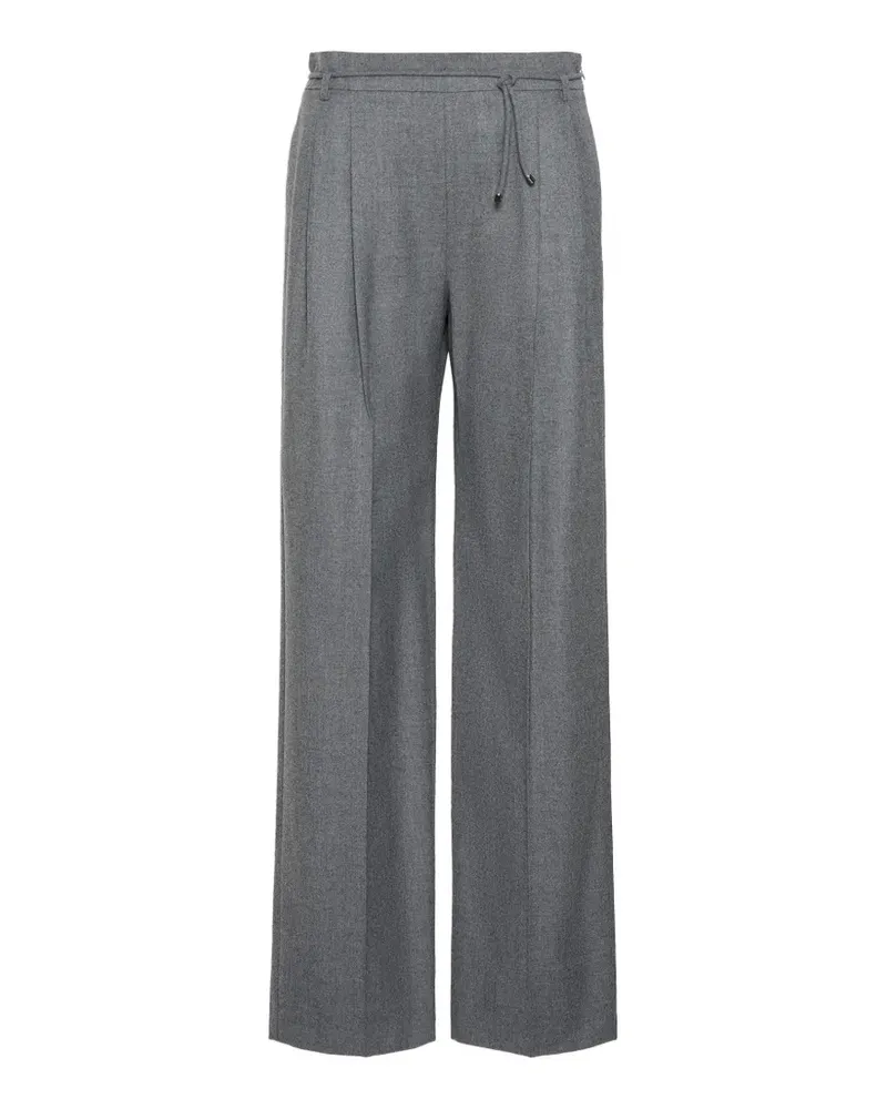 Max Mara Wide-Leg-Hose mit Bundfalten - Grau Grau