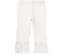 Strukturierte Radlerhose mit Fransen - Weiß