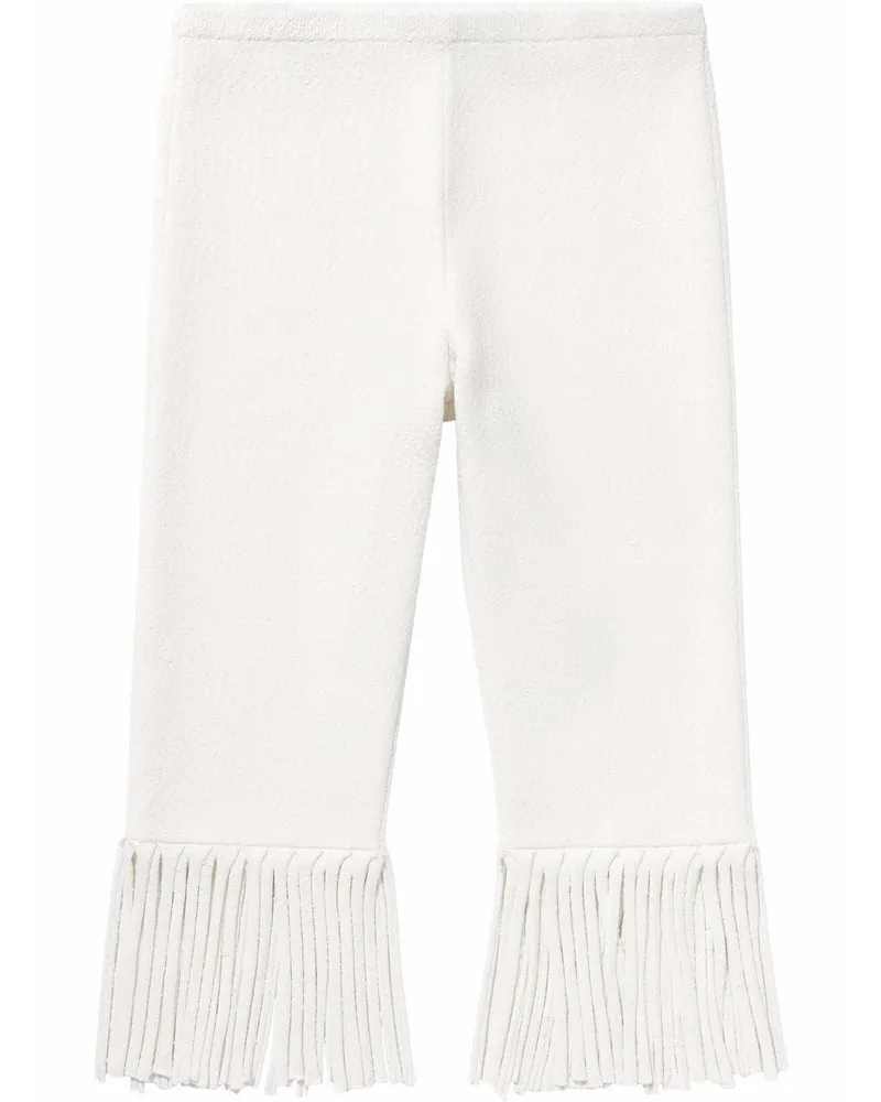 Proenza Schouler Strukturierte Radlerhose mit Fransen - Weiß Weiß