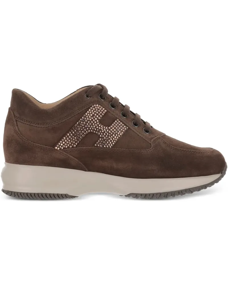 Hogan Sneakers aus Wildleder mit Kristallen - Braun Braun