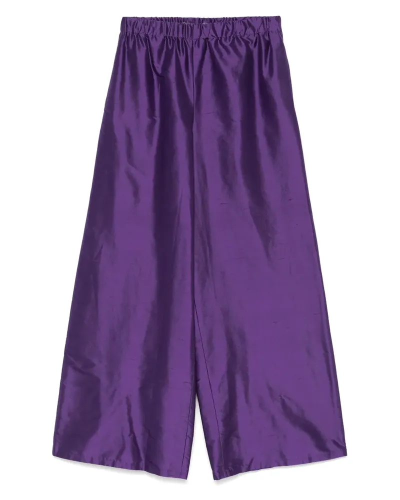 Max Mara Wide-Leg-Hose aus Seide - Violett Violett