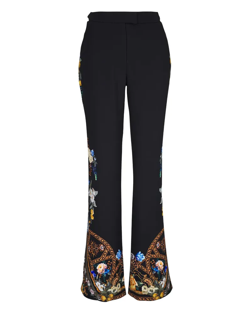 Camilla floral-print trousers - Schwarz Schwarz