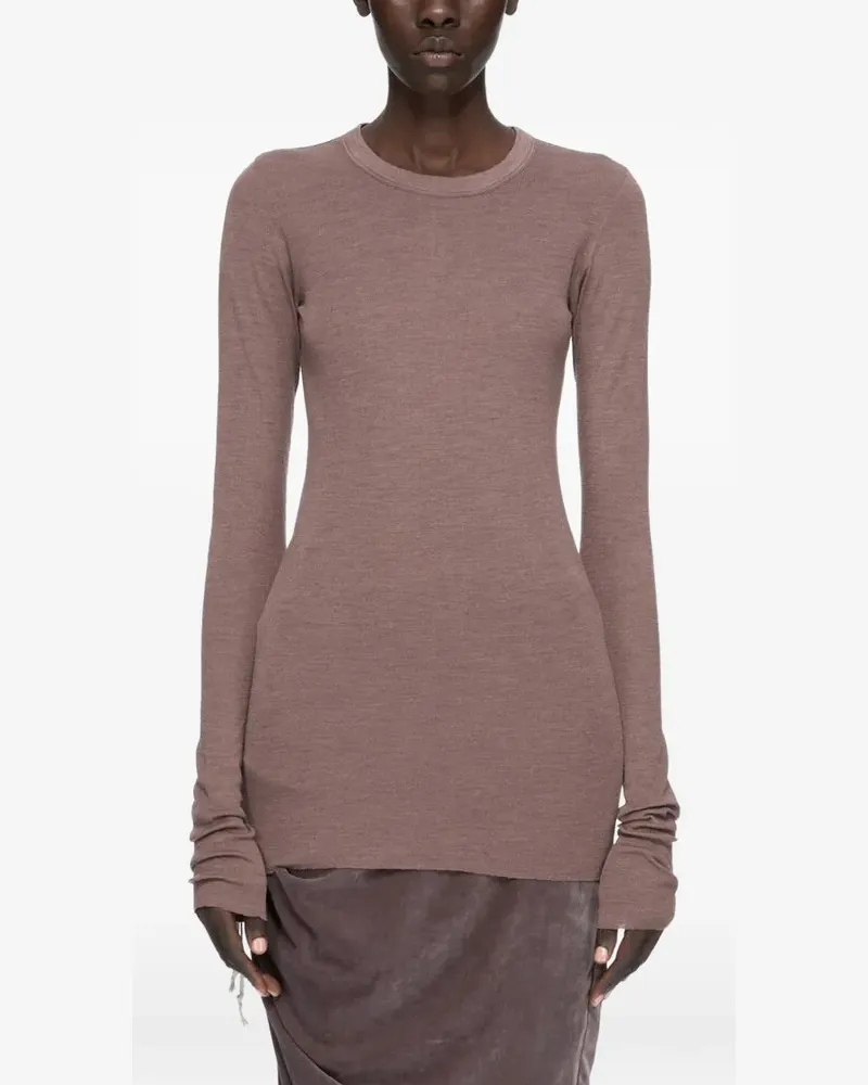Rick Owens rib T-shirt - Nude Nude