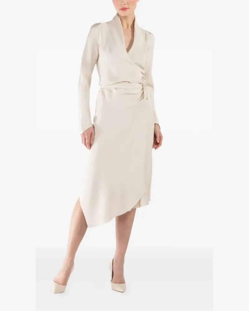 Peter Cohen Victor long-sleeve wrap midi dress - Nude Nude