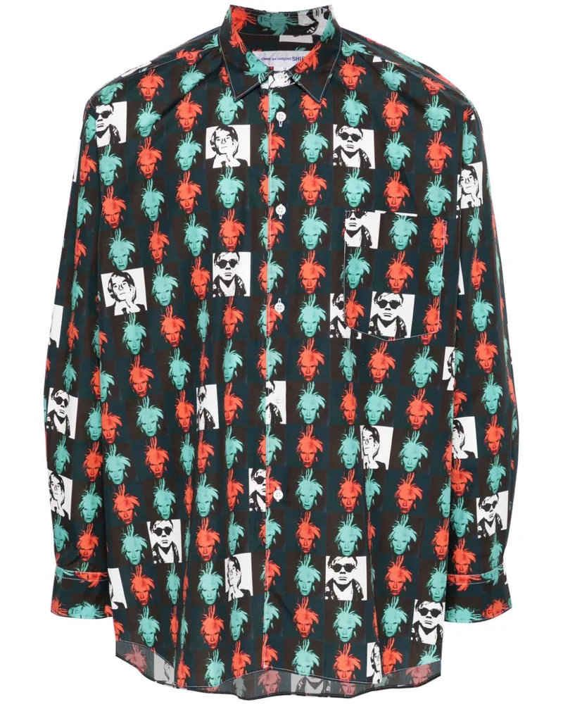 Comme des Garçons Hemd mit Andy-Warhol-Print - Schwarz Schwarz