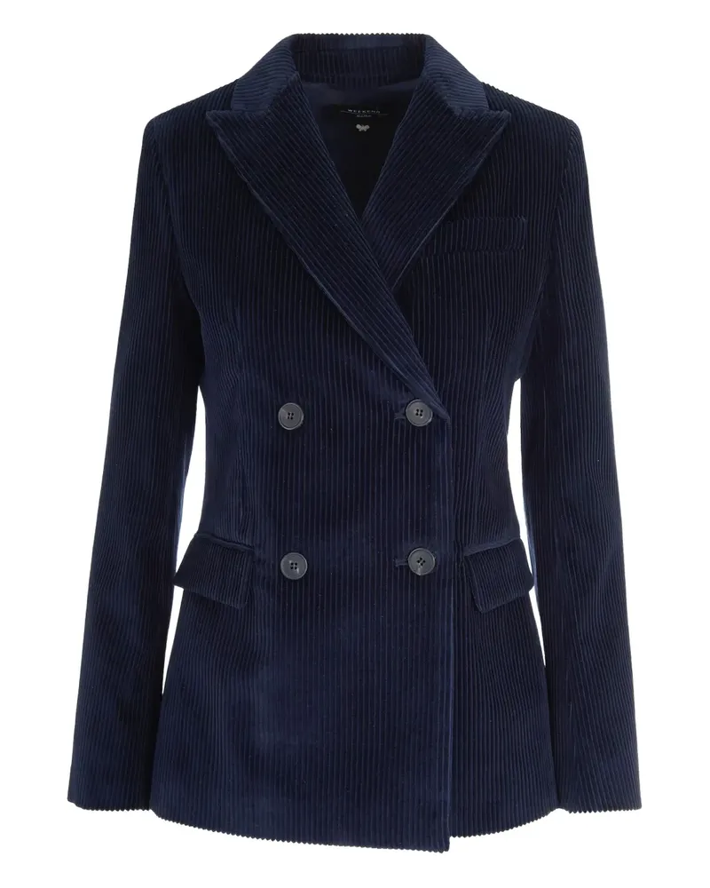 Max Mara Doppelreihiges Cordsakko - Blau Blau