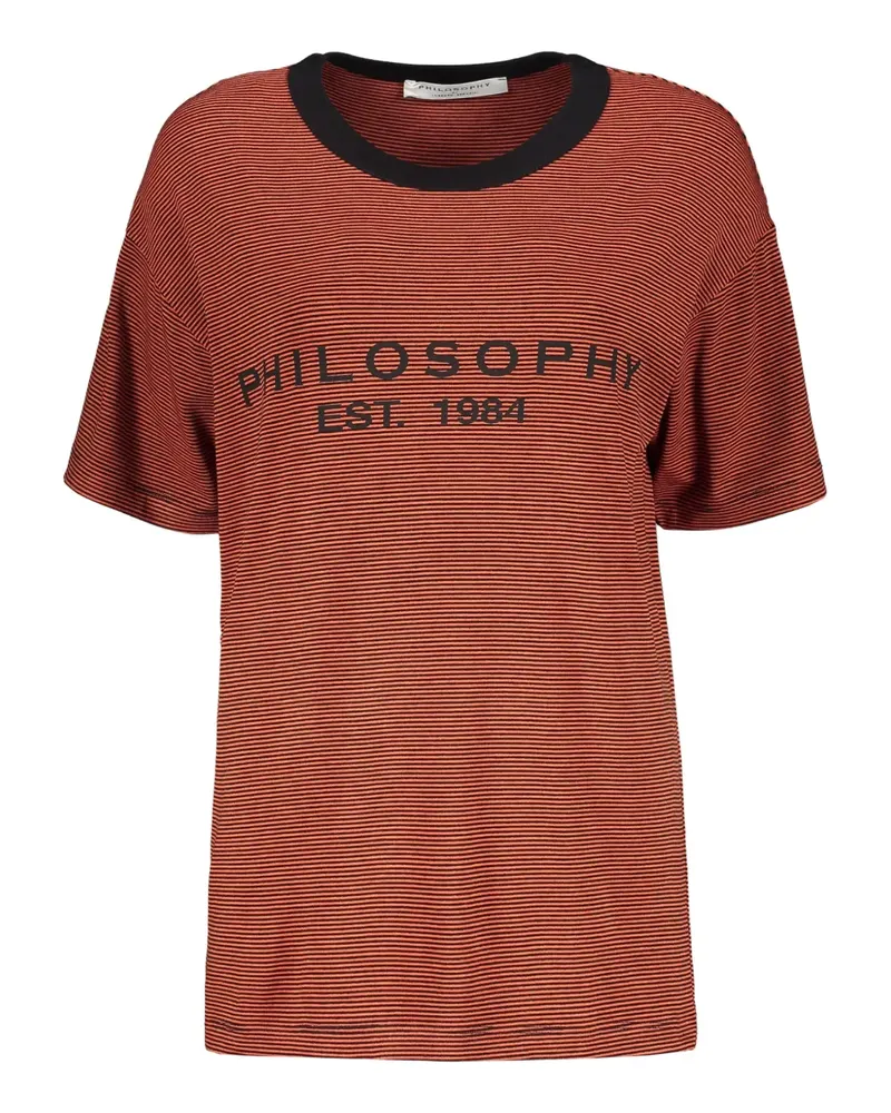 Philosophy Di Lorenzo Serafini Gestreiftes T-Shirt - Braun Braun