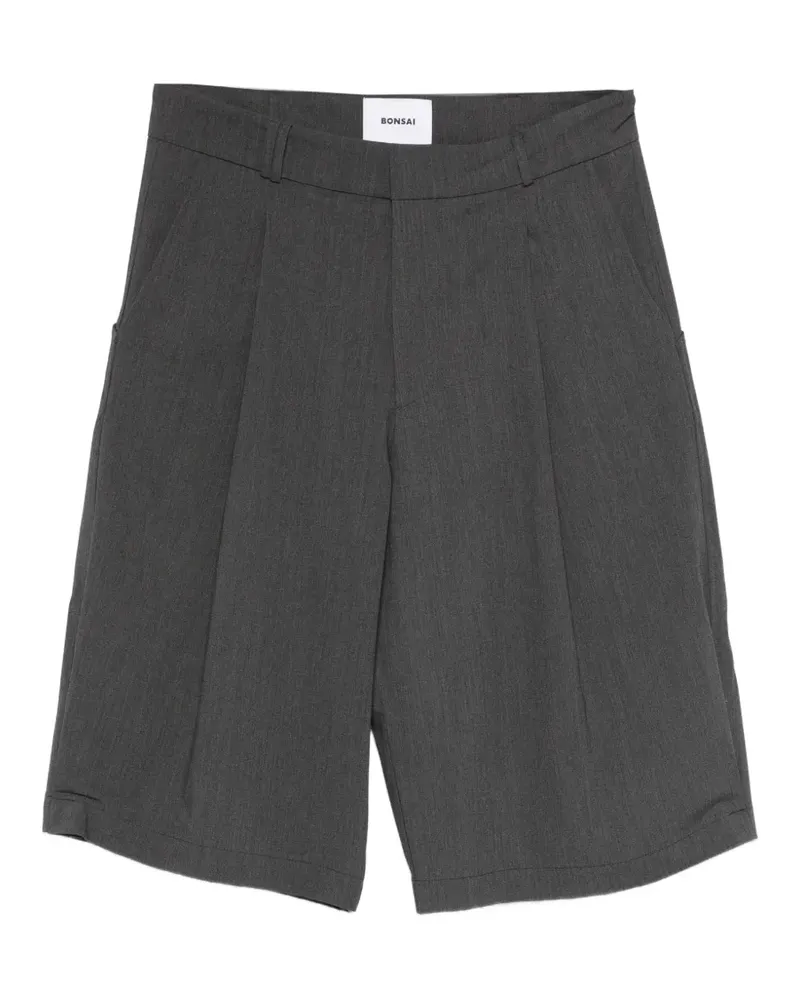 BONSAI pleated shorts - Grau Grau