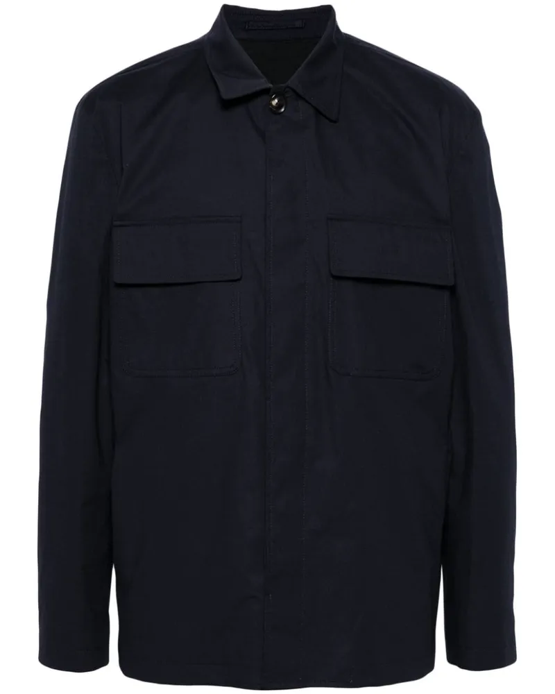 LARDINI Hemdjacke mit Pattentaschen - Blau Blau
