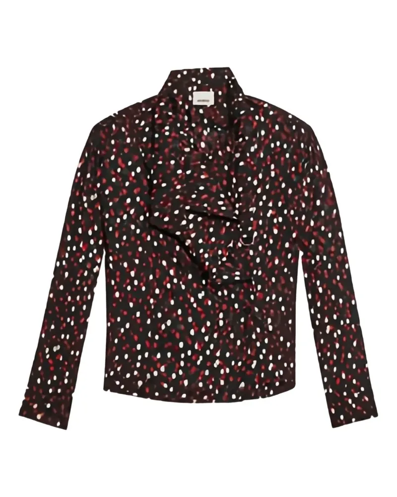 Isabel Marant Emany ruffled polka-dot top - Schwarz Schwarz