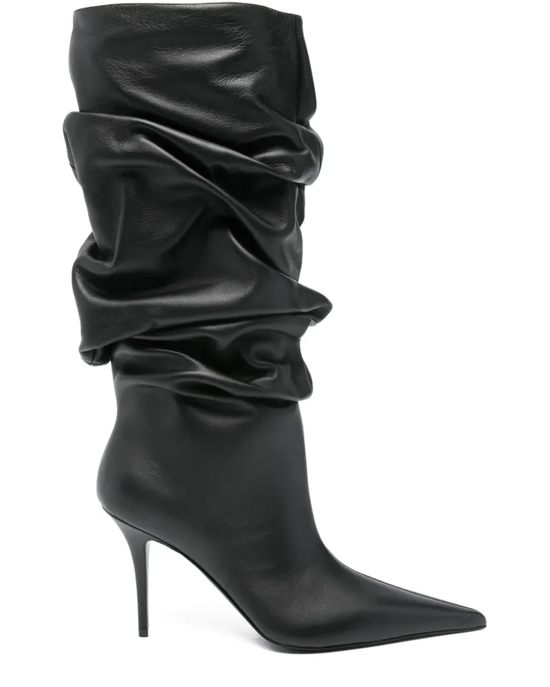 Amina Muaddi Anok Stiefeletten mit Absatz - Schwarz Schwarz