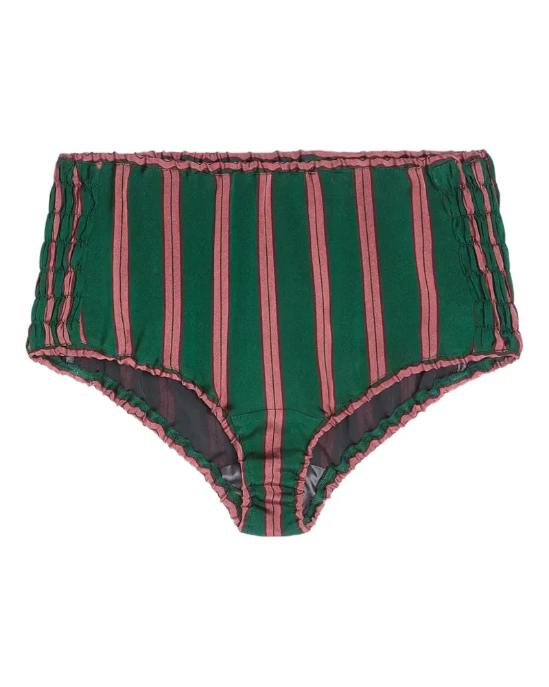 Dries van Noten Gestreifte Micro-Shorts - Grün Grün