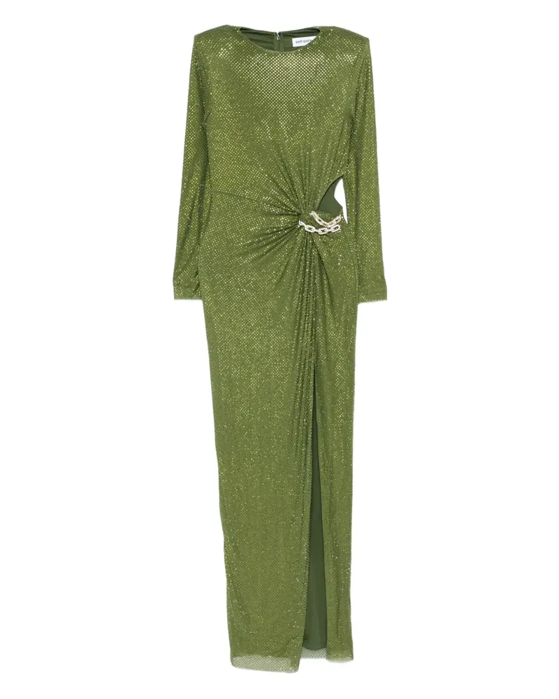 Self-Portrait Strassverziertes Maxikleid mit Kettendetail - Grün Grün