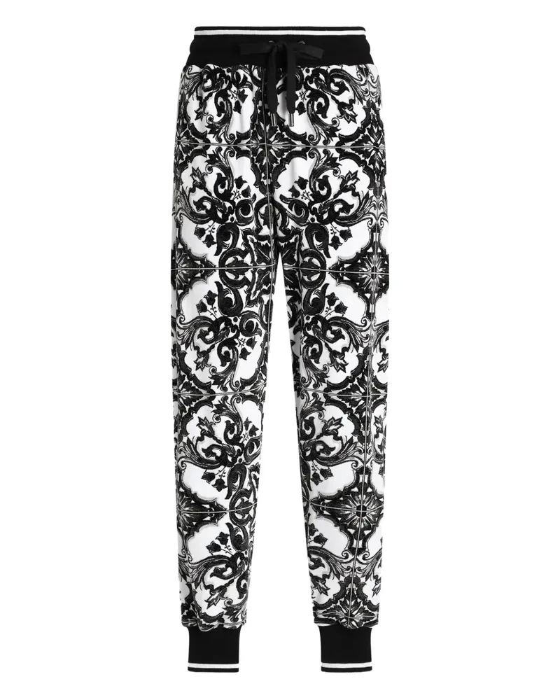 Dolce & Gabbana Jogginghose mit Majolica-Print - Weiß Weiß