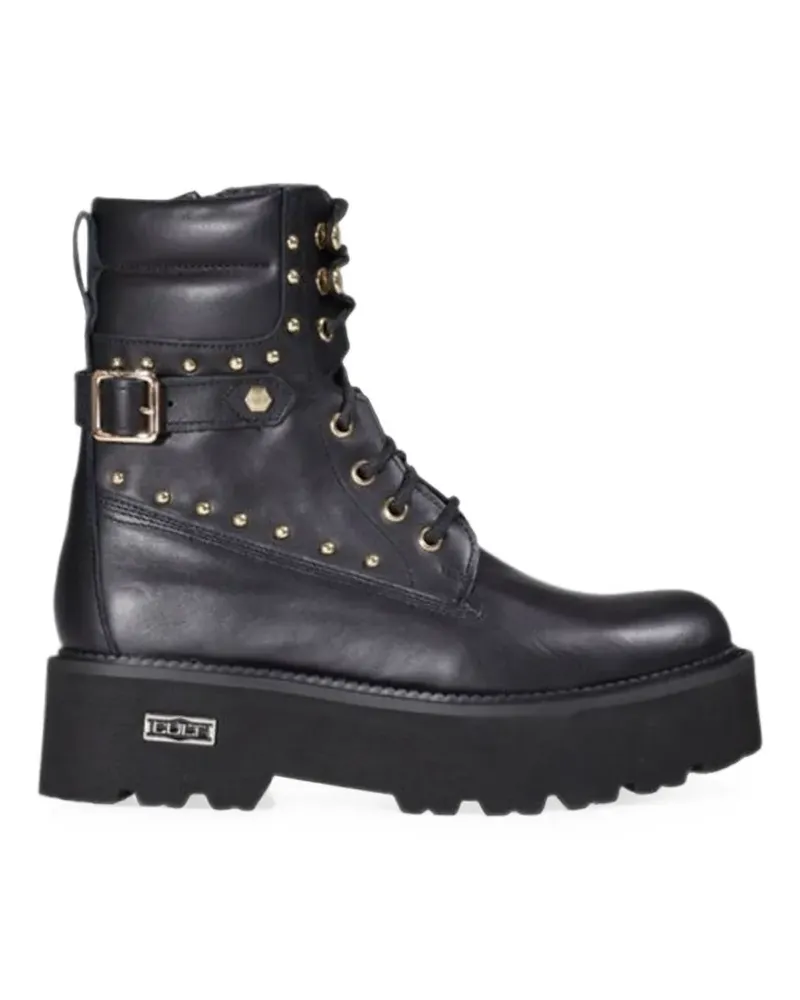 Cult stud-embellished lace-up boots - Schwarz Schwarz