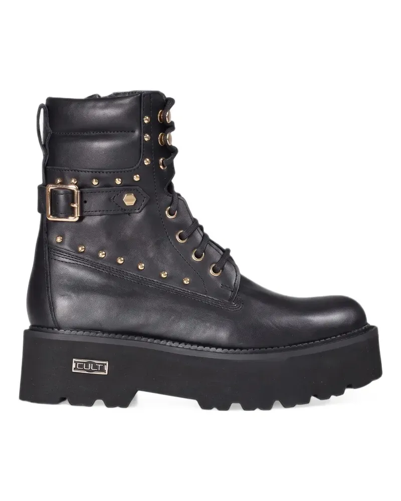 Cult Schnürstiefel mit Nieten - Schwarz Schwarz