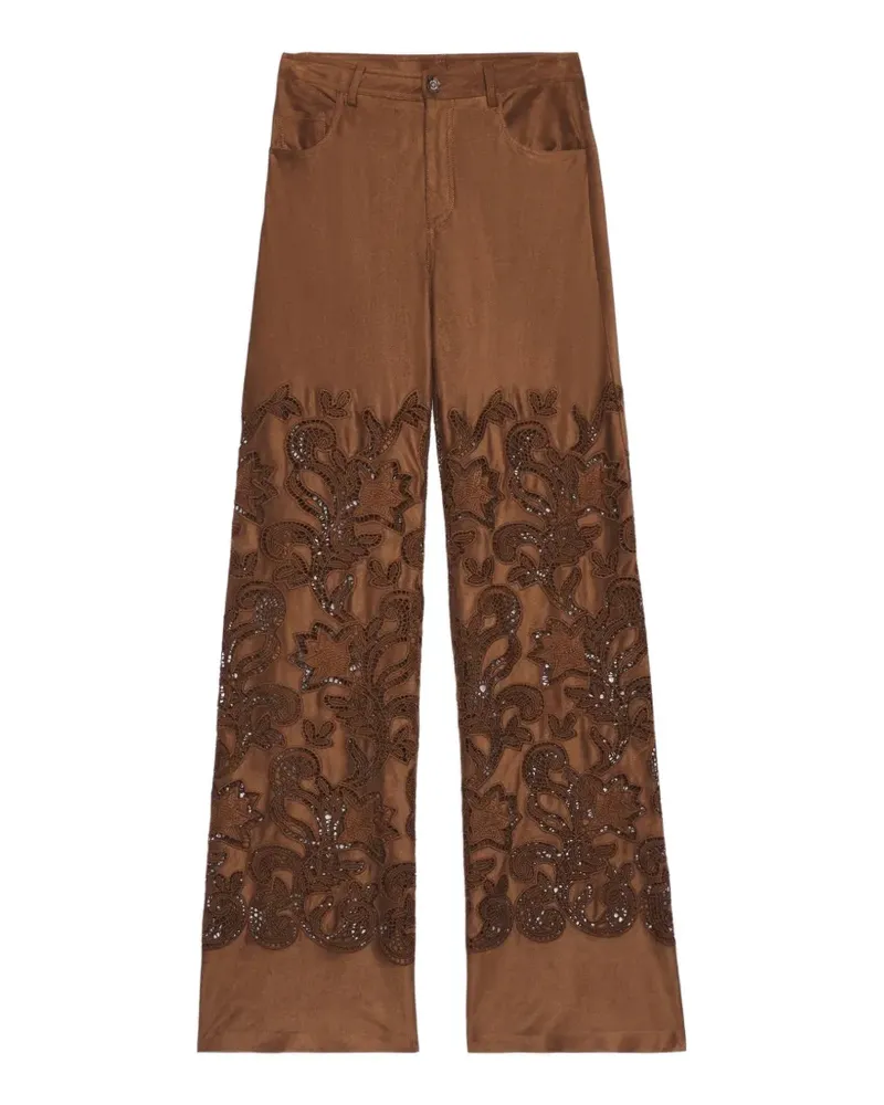 Ermanno Scervino broderie anglaise trousers - Braun Braun