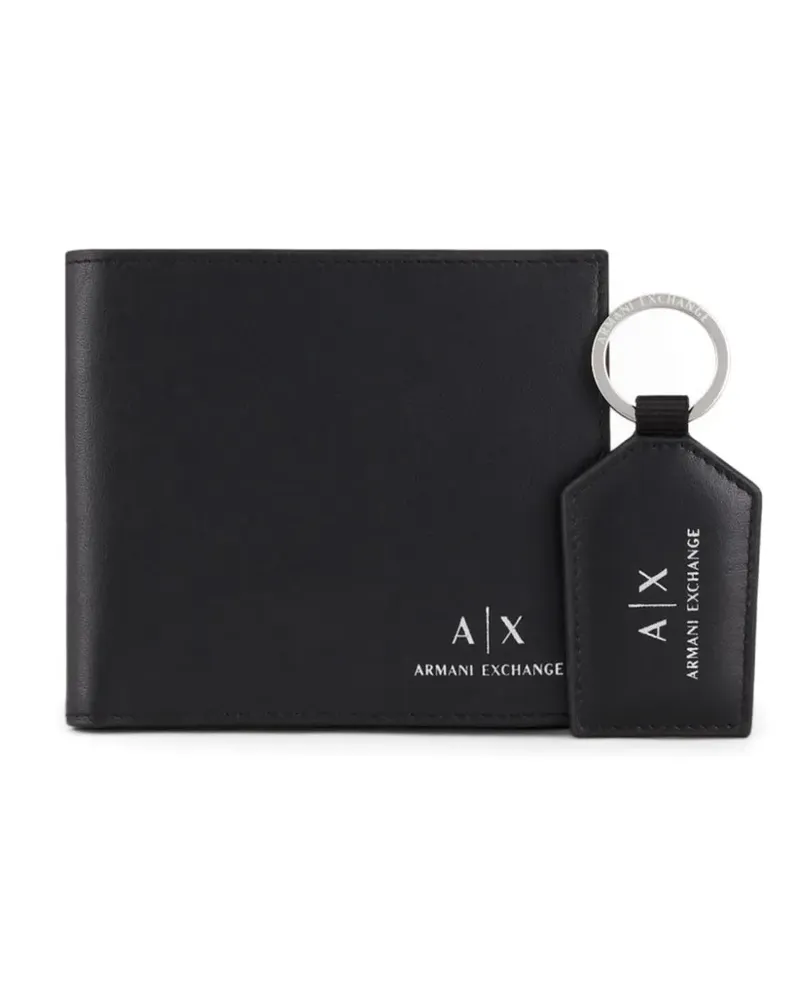 Armani Exchange Set aus Portemonnaie und Schlüsselanhänger - Schwarz Schwarz