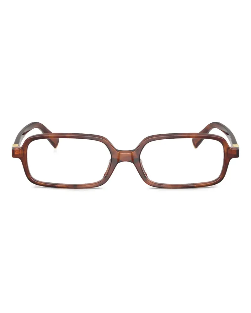 Miu Miu Eckige Brille mit Schildpattmuster - Braun Braun