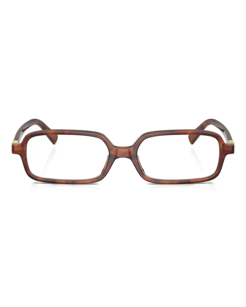 Miu Miu tortoiseshell-pattern rectangle-frame glasses - Braun Braun