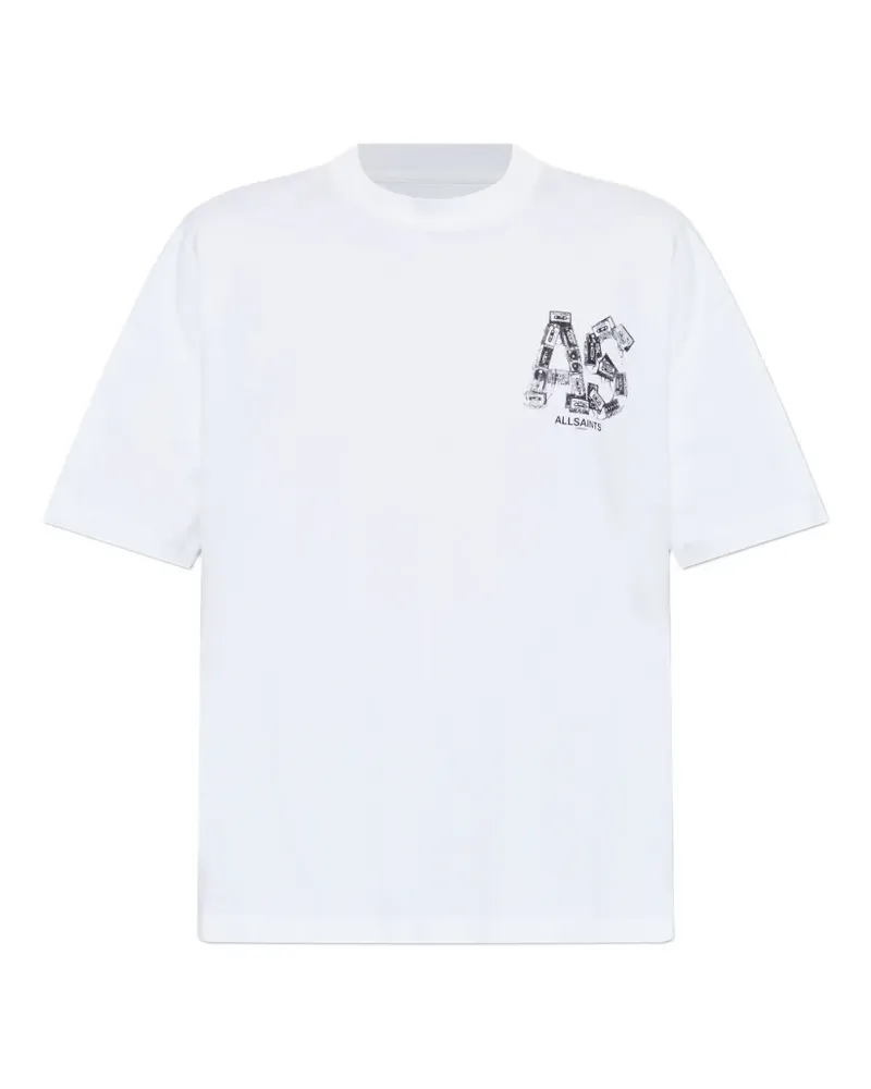 AllSaints T-Shirt mit Mixtapes-Grafik - Weiß Weiß