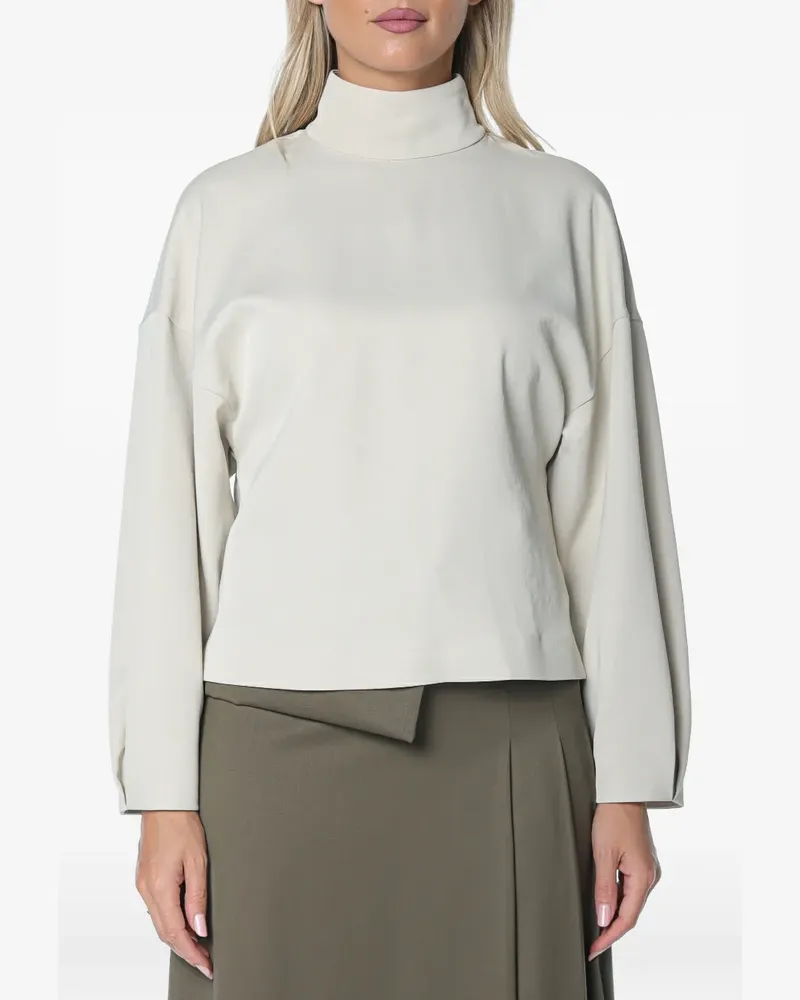 Drykorn high-neck back-slit blouse - Nude Nude