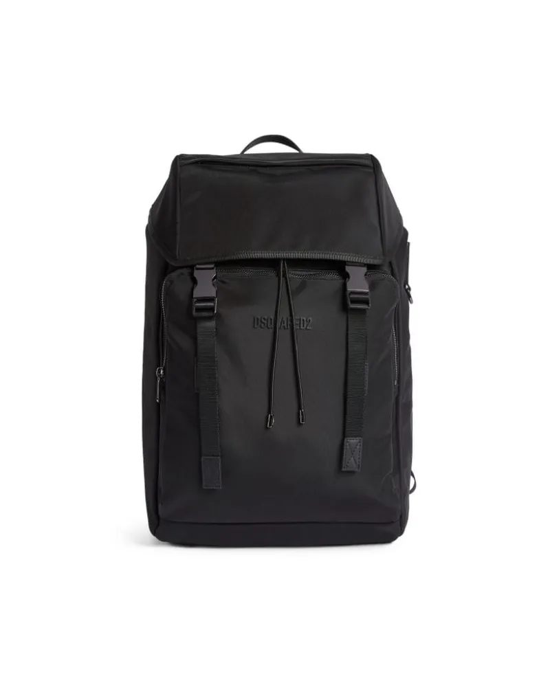 Dsquared2 Rucksack mit Logo-Prägung - Schwarz Schwarz