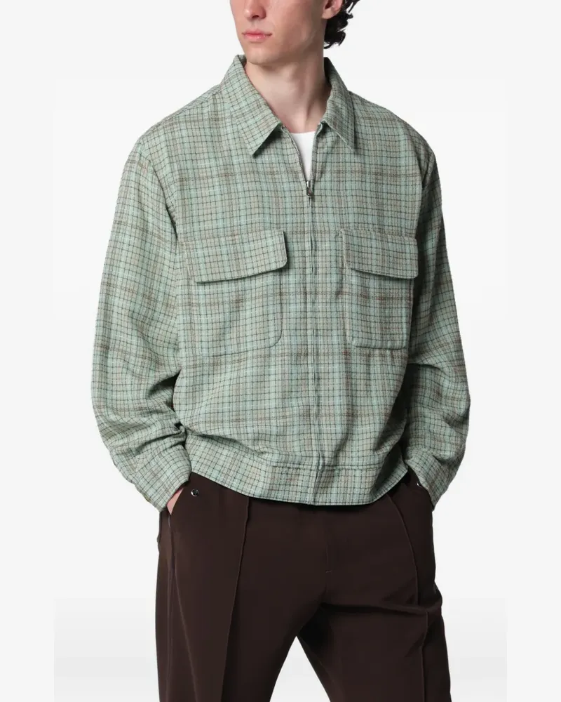NEEDLES check-pattern zip-up jacket - Grün Grün