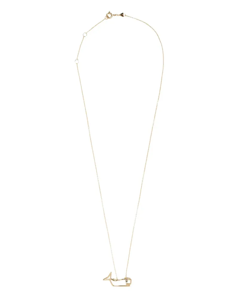 Aliita 9kt Tiburón Gelbgoldhalskette mit Saphir Gold