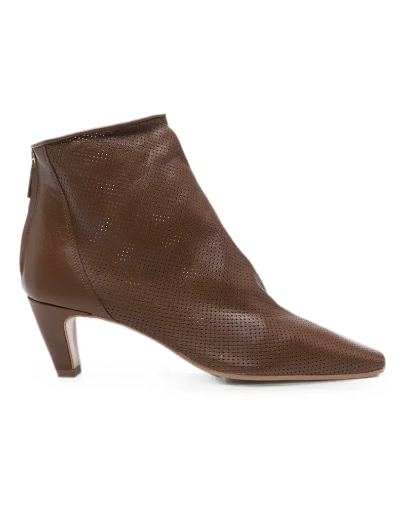 Bianca Di perforated leather ankle boots - Braun Braun