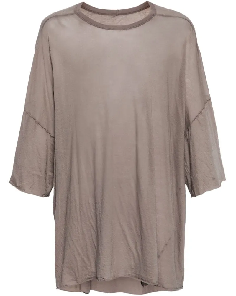 Rick Owens Bio-Baumwoll-T-Shirt mit tiefen Schultern - Grau Grau