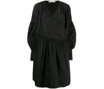 Kleid in Wickeloptik - Schwarz