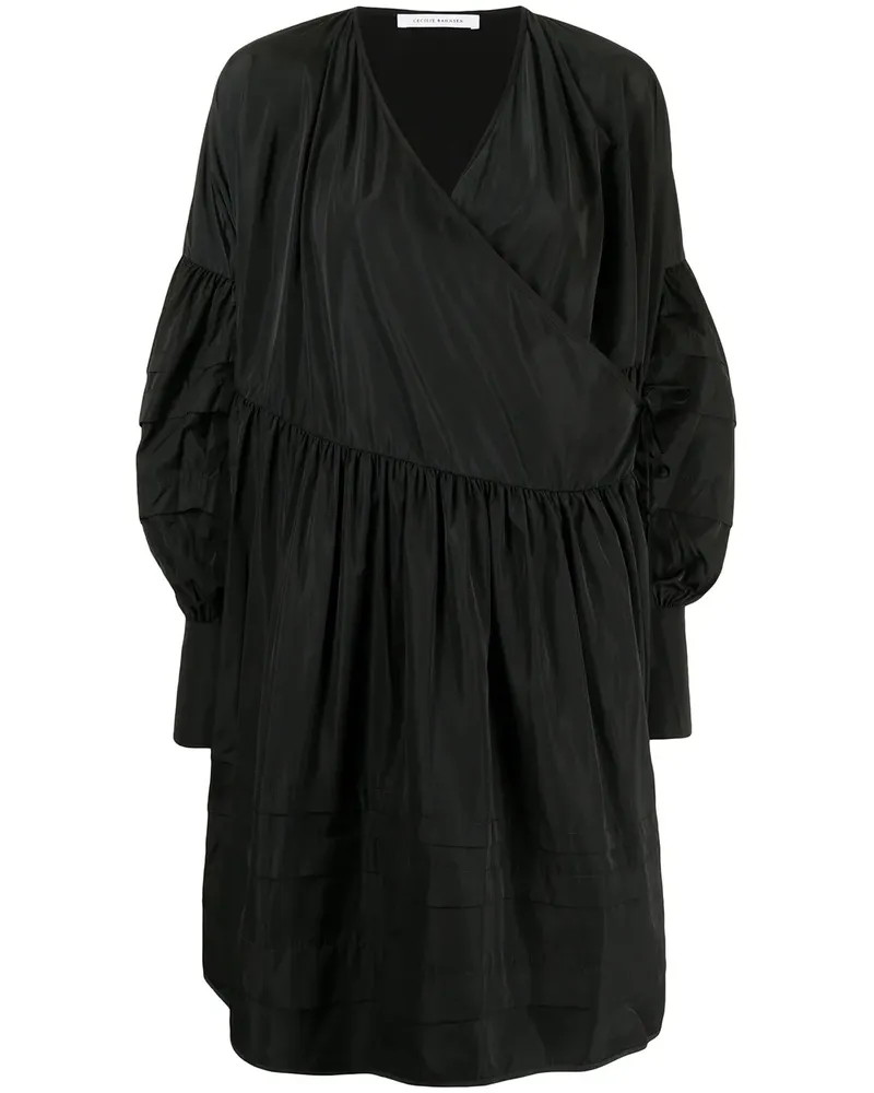 Cecilie Bahnsen Kleid in Wickeloptik - Schwarz Schwarz