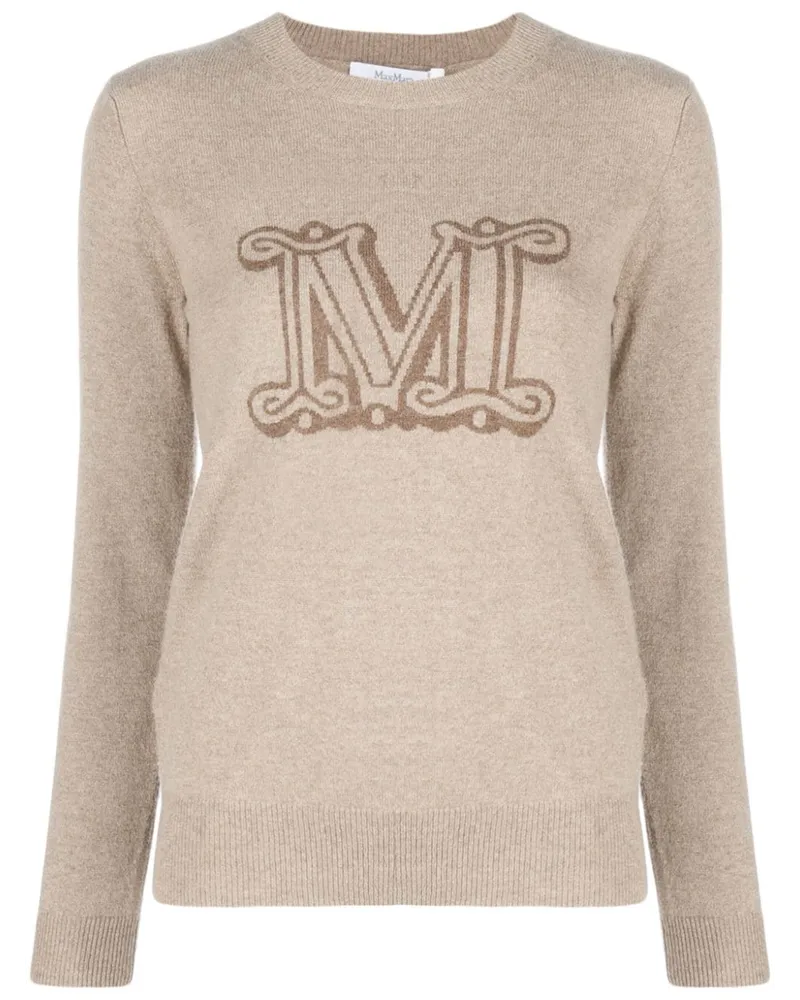Max Mara Intarsien-Pullover aus Kaschmir - Nude Nude