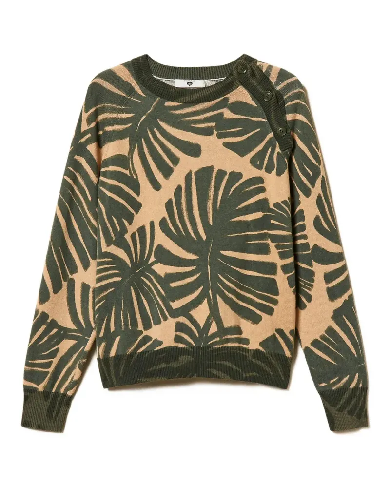 Twin-Set Pullover mit Blatt-Print - Nude Nude