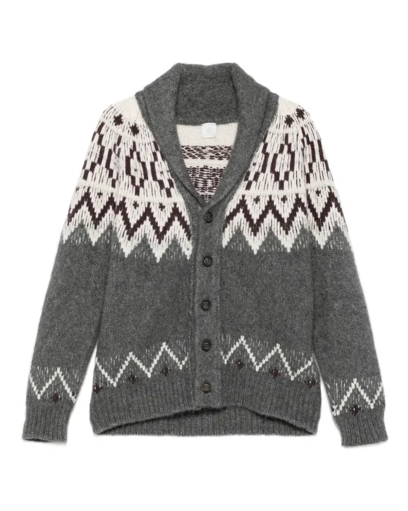 Eleventy Cardigan mit Fair-Isle-Muster - Grau Grau
