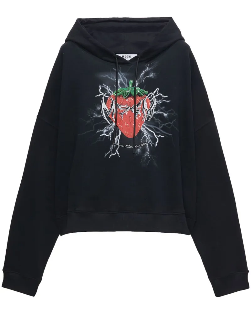 MSGM Hoodie mit tiefen Schultern Schwarz