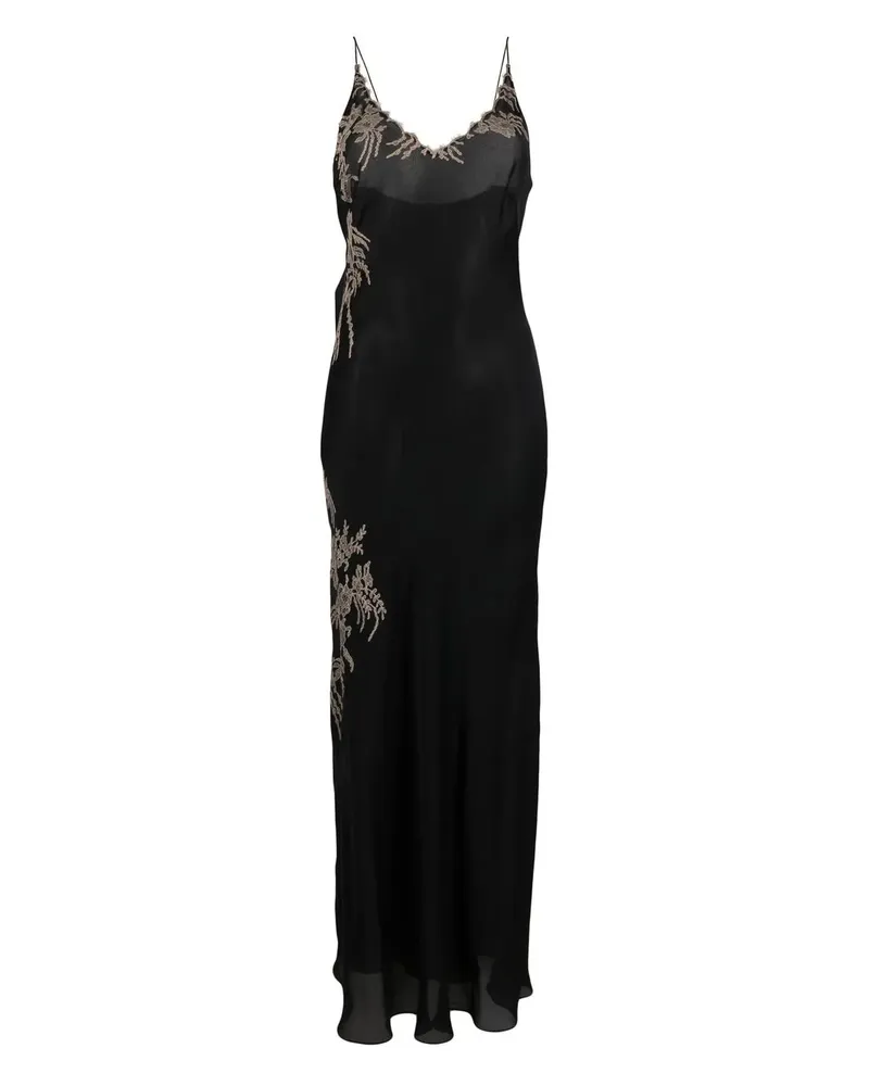 Carine Gilson Langes Nachthemd - Schwarz Schwarz