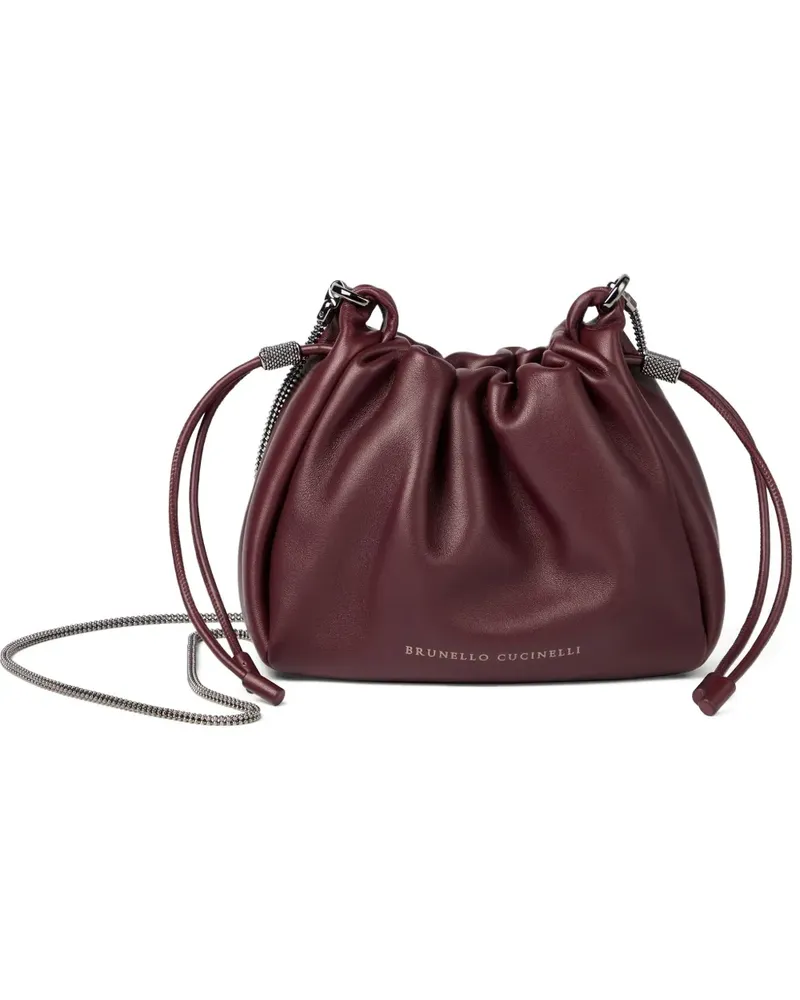Brunello Cucinelli Mellow Mini Beuteltasche mit Kordelzug - Rot Rot