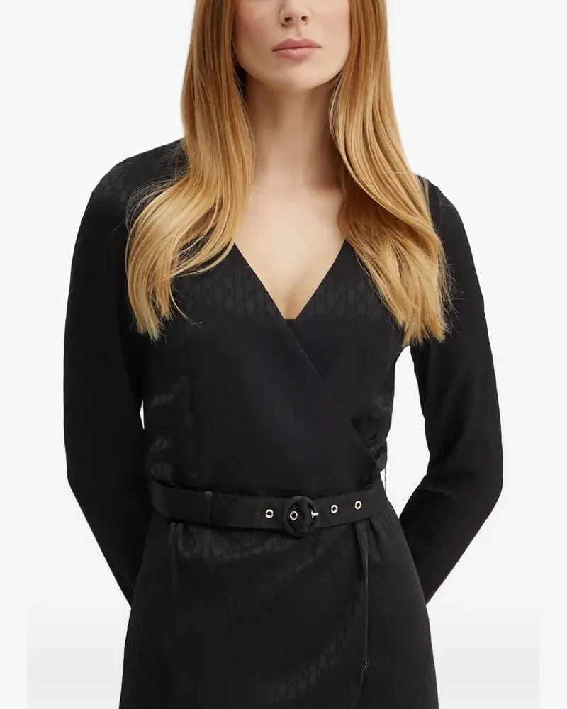 MARCIANO Los Angeles belted wrap midi dress - Schwarz Schwarz
