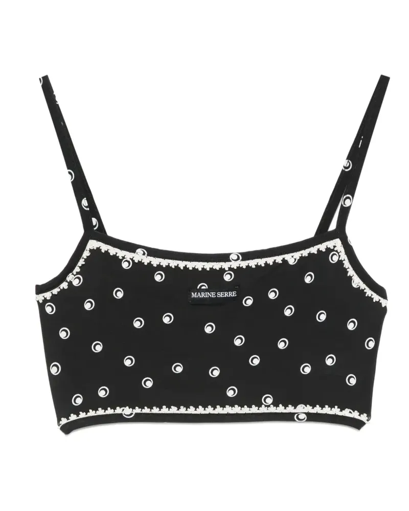 Marine Serre polka-dot Moon bra - Schwarz Schwarz