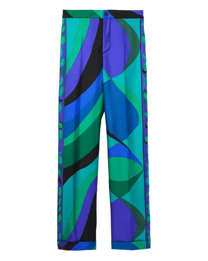 Emilio Pucci Weite Hose mit Pesci-Muster - Grün Grün