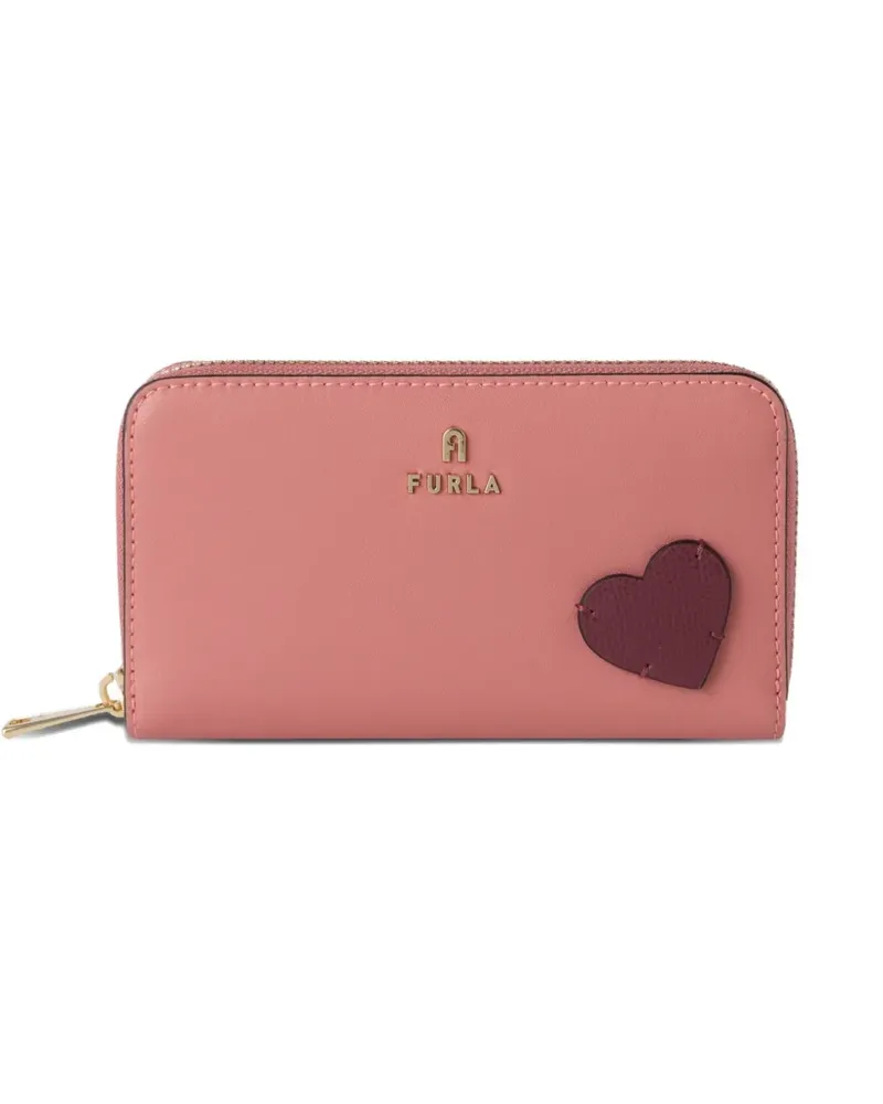 Furla large Camelia heart-patch wallet - Rosa Rosa