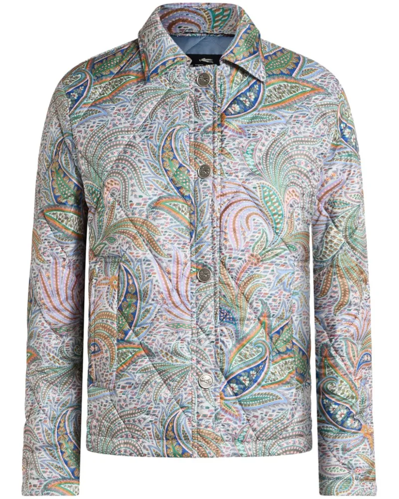 Etro Gesteppte Jacke mit Print - Weiß Weiß