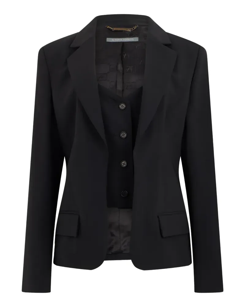 Alberta Ferretti peak-lapel layered-waistcoat blazer - Schwarz Schwarz