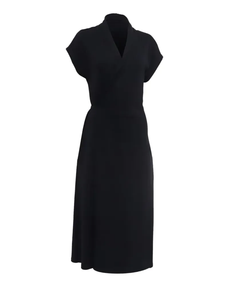 Max Mara 2020s Midikleid mit V-Ausschnitt - Schwarz Schwarz