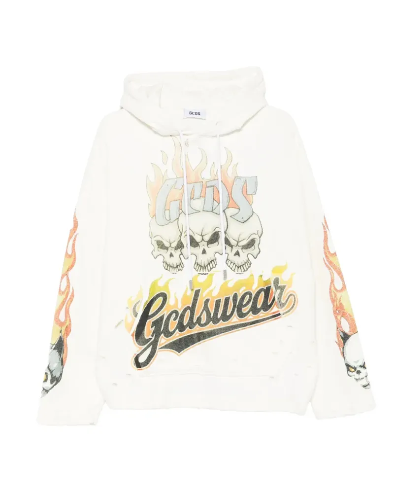 GCDS Hoodie mit Print - Nude Nude