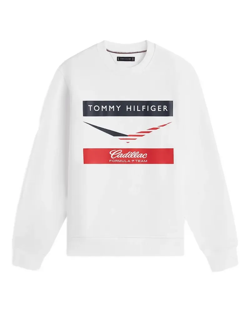 Tommy Hilfiger x Cadillac Formula 1 Team Pullover mit Zickzackmuster - Weiß Weiß