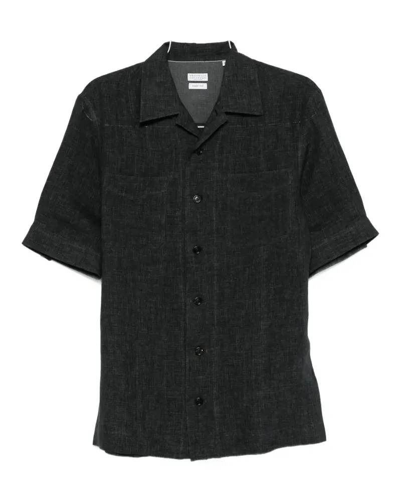 Brunello Cucinelli pocket linen shirt - Grau Grau