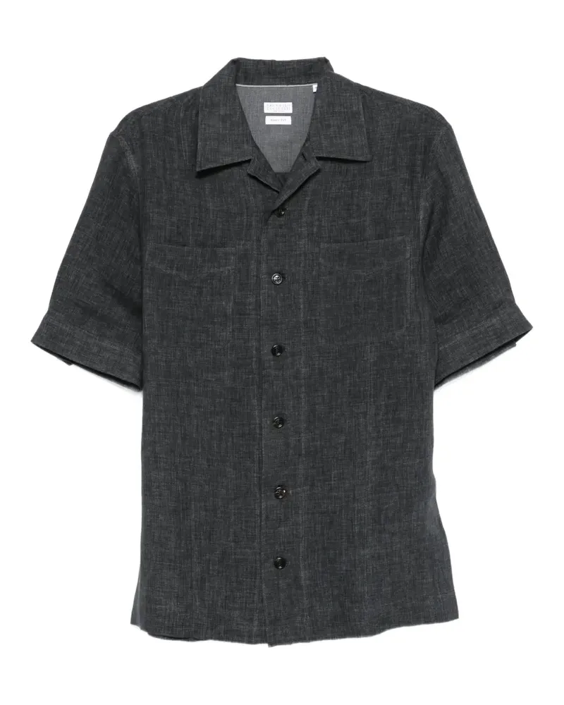 Brunello Cucinelli pocket linen shirt - Grau Grau